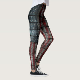 Gammal rustik amerikansk flagga leggings
