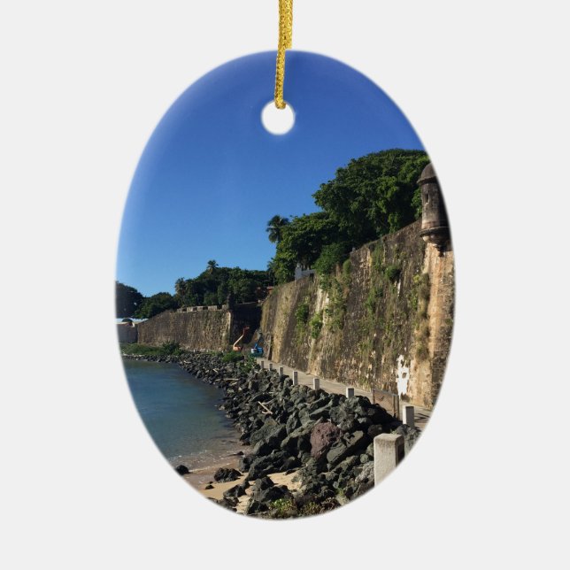 Gammal San Juan historisk plats Julgransprydnad Keramik (Framsidan)