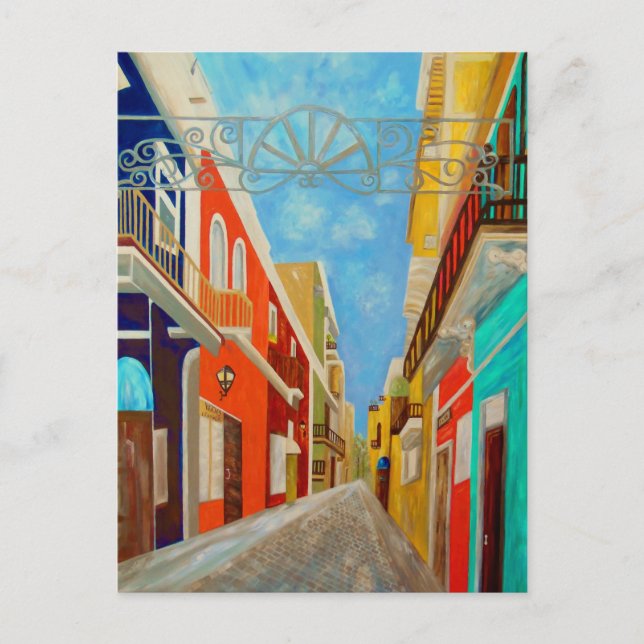 Gammal San Juan konstmålning Vykort (Framsida)