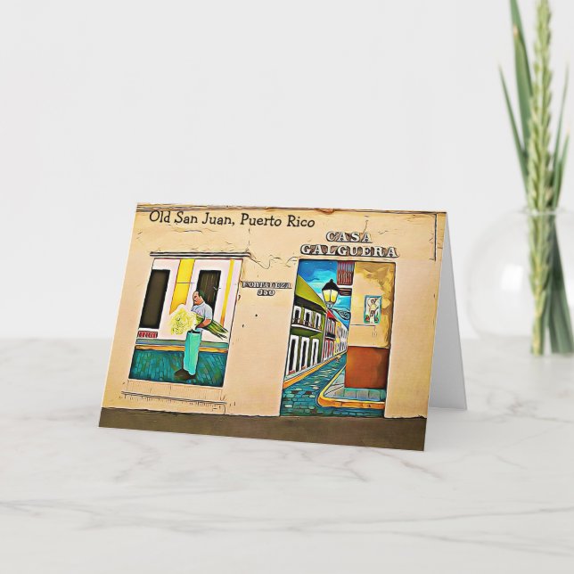 Gammal San Juan, Puerto Rico-julkort Helgkort (Framsida)