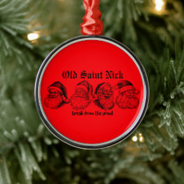Gammal Sankt Nikolaus-ornament Julgransprydnad Metall