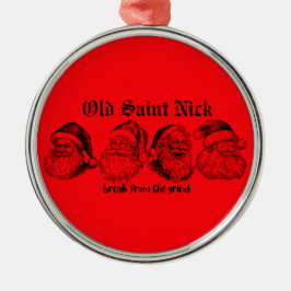 Gammal Sankt Nikolaus-ornament Julgransprydnad Metall