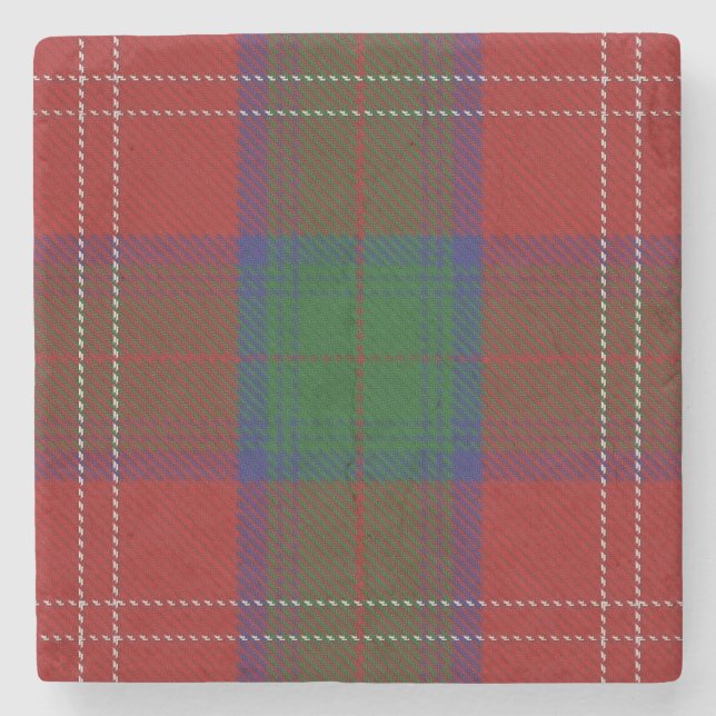 Gammal Scots krogklanChisholm Tartan Stenunderlägg (Framsidan)