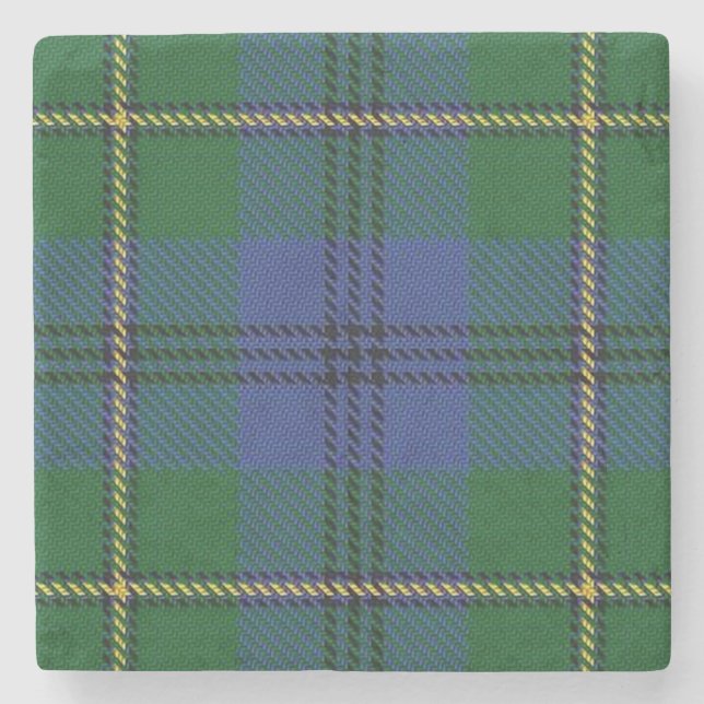 Gammal Scots krogklanJohnstone Johnston Tartan Underlägg Sten (Framsidan)
