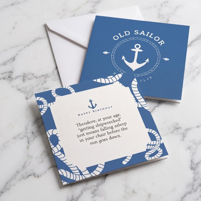 Gammal sjöman födelsedagsgratulation (Shipwrecked Sailor Birthday Card)
