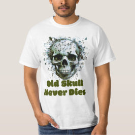 Gammal skal dör aldrig, Music Note Skull T Shirt