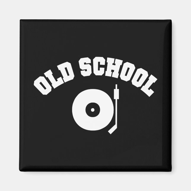 Gammal skol-DJ skivspelare Magnet (Framsidan)