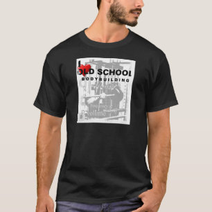 Gammal skola bodybuilding sport popkonst t-shirt