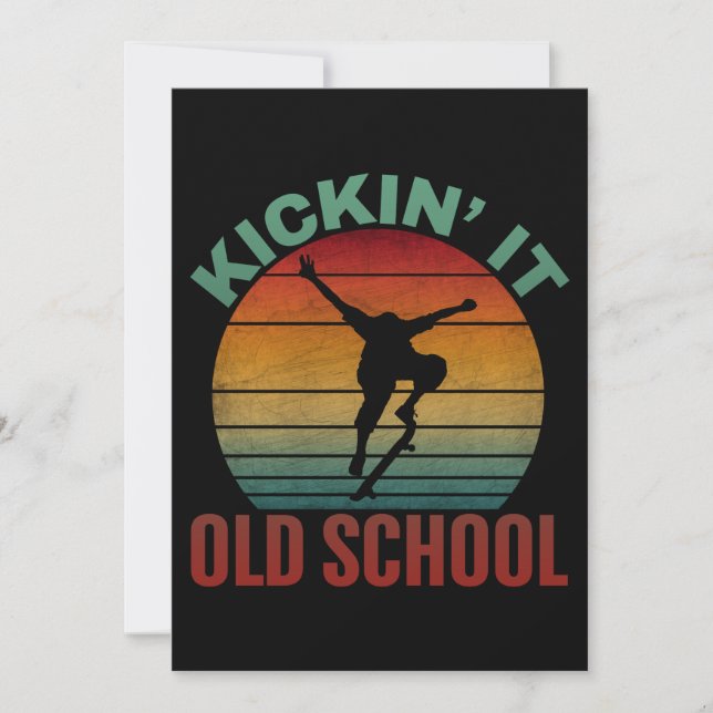 Gammal Skola Skateboardåkning Skateboard  Inbjudningar (Framsida)