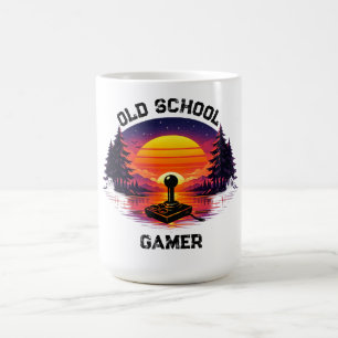 Gammal skolspelarare Retro strandkonst Kaffemugg