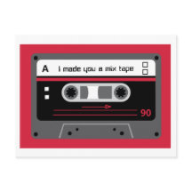 Gammal skool Red and Black Cassette Mix Tape