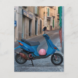 Gammal skoter i Italien Blå skoter vykort