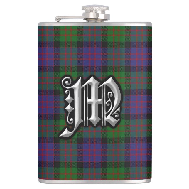 Gammal Skottland för klanMacDonald Tartan flaska Fickplunta (Framsidan)