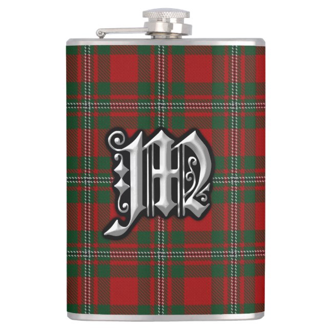 Gammal Skottland för klanMacGregor Tartan flaska Fickplunta (Framsidan)
