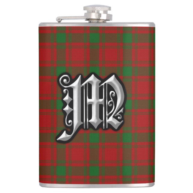 Gammal Skottland för klanMacQuarrie Tartan flaska Fickplunta (Framsidan)