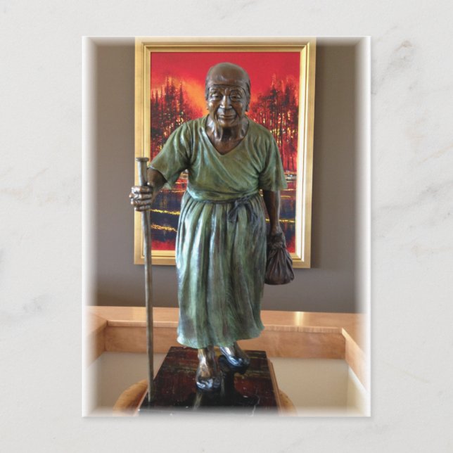 Gammal skulptur från dam vykort (Framsida)