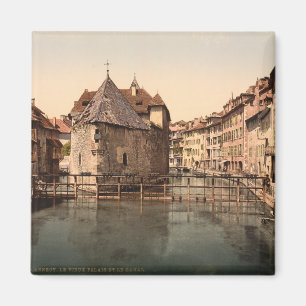 Gammal slott och kanal, Annecy, frankrike Magnet