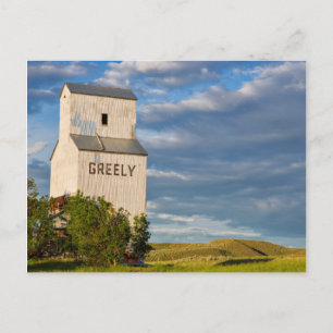 Gammal spannmålshiss i Virgelle, Montana, USA Vykort