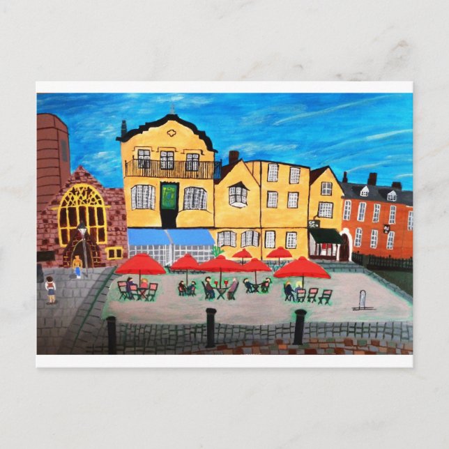 Gammal stad vykort (Framsida)