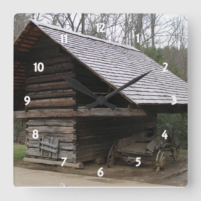 Gammal Stagecoach-klocka Fyrkantig Klocka (Framsida)