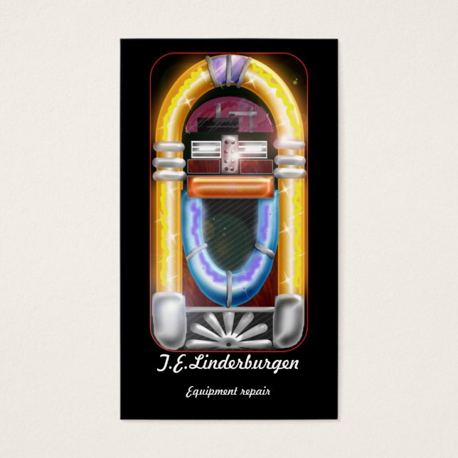 gammal stil jukebox visitkort (Framsidan)
