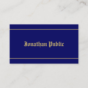 Gammal Stil-teckensnittstext, Elegant - marinblå G Visitkort