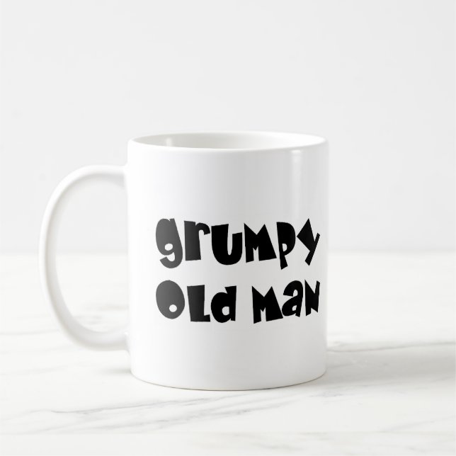 gammal sur man kaffemugg (Vänster)