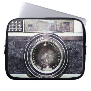 Gammal svart kamera laptop sleeve