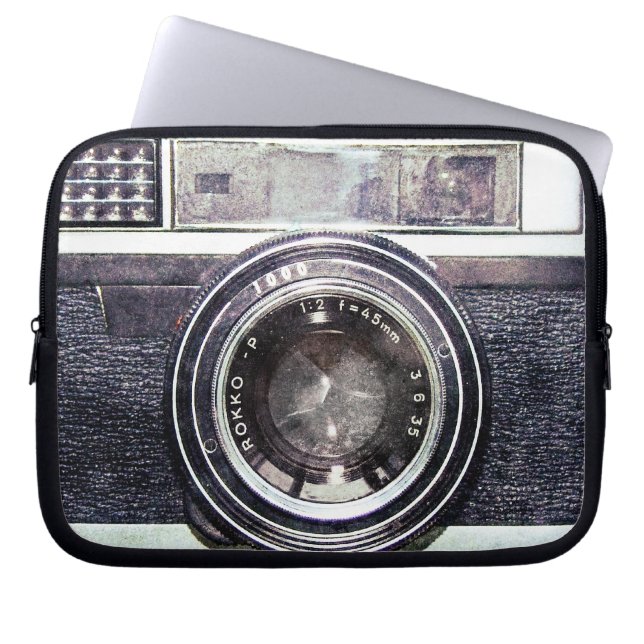 Gammal svart kamera laptop sleeve (Framsidan)