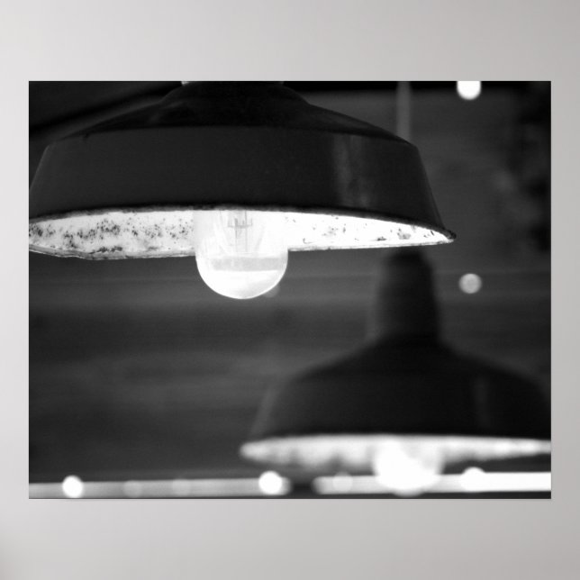 Gammal, svart och vit, rostig Ljus, 16 x 20 Poster (Framsidan)