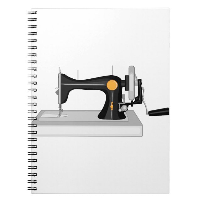 Gammal sydd maskin med manuell enhet anteckningsbok (Framsidan)