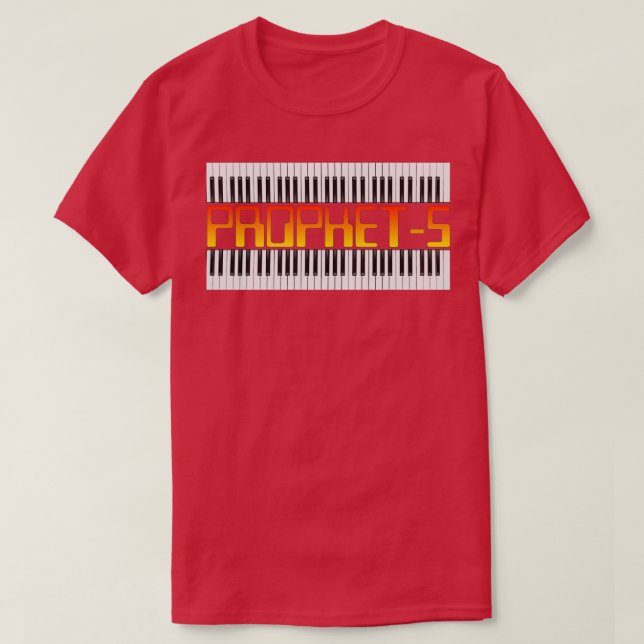 Gammal synthesizer Prophet 5 T Shirt (Design framsida)
