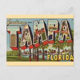 Gammal Tampa Florida Hälsning Vykort