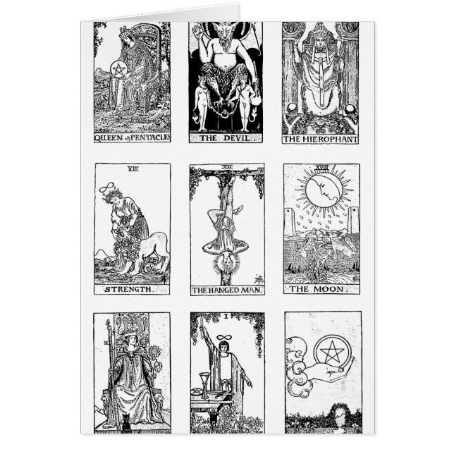 gammal tarot hälsningskort (Framsidan)