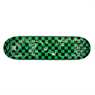 Gammal tatuering Checkboard - grönt & svart Old School Skateboard Bräda 18 Cm