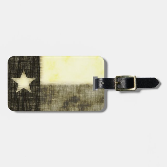 GAMMAL TECKNING FÖR TEXAS FLAGGA BAGAGEBRICKA (Horisontell Framsida)