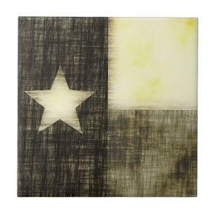 GAMMAL TECKNING FÖR TEXAS FLAGGA KAKELPLATTA