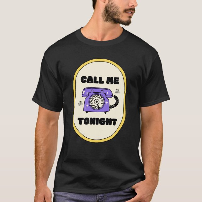 gammal telefon, ring mig ikväll t shirt (Framsida)