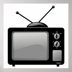 Gammal television för vintage poster