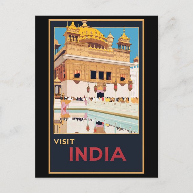 Gammal tempel i Indien Vykort (Framsida)