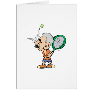 Gammal tennisspelare hälsningskort