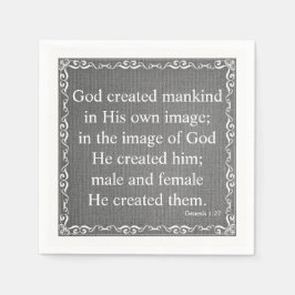 Gammal testamentsbibelskriptsoffert - Genesis 1:27 Pappersservett