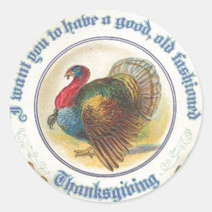 Gammal Thanksgiving Runt Klistermärke