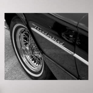 Gammal Thunderbird Black and White Poster