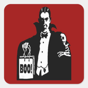 Gammal tid Vampre Trick eller Treater Fyrkantigt Klistermärke