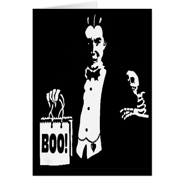 Gammal tid Vampre Trick eller Treater Hälsningskort (Framsidan)