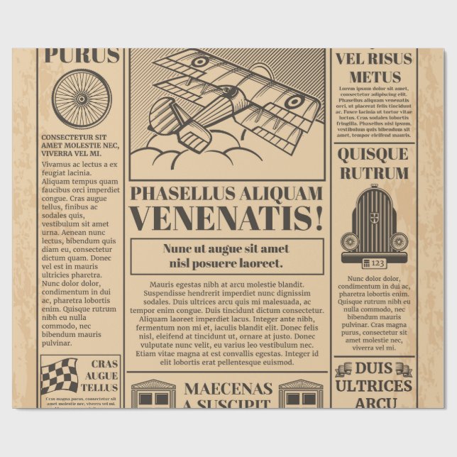 gammal tidning presentpapper (Platt)