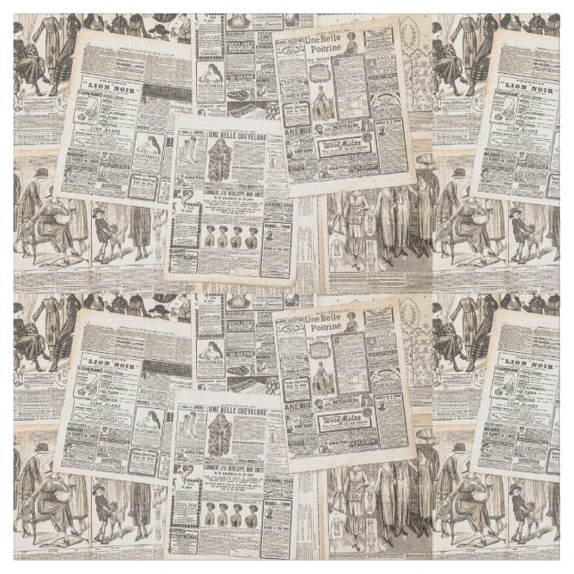 gammal tidning tyg (Närbild)