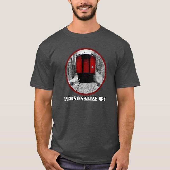 Gammal tidvattenstråle Tåg Red and Black Tee (Framsida)