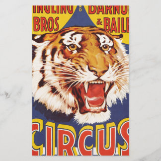 Gammal tiger-cirkus för vintage poster 1900-talet brevpapper
